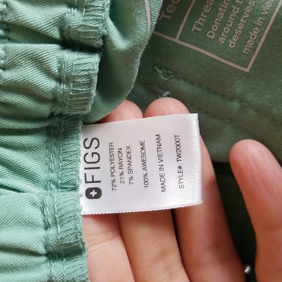 Figs Seafoam Green Yola Zip Pocket Scrub Bottoms Pants TW2000T XS Tall - Picture 10 of 12
